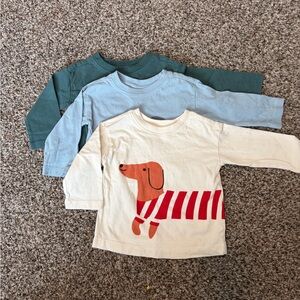 Kids Long Sleeve Hanna Andersson 3 pack - Cream, Blue, Green